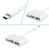 Lector de cámara 3 en 1 NK103TC USB-C/Tipo-C macho a SD + TF + USB hembra, NK103TC